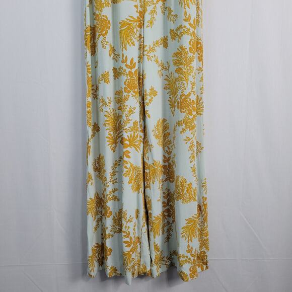 Free People Be The One Jumpsuit sz 4 floral boho festival open back wide leg - Picture 5 of 8